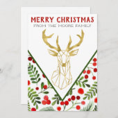 Carte de Noël de rennes géométriques (Devant / Derrière)