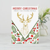 Carte de Noël de rennes géométriques (Debout devant)