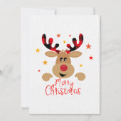 Carte de Noël de rennes joyeux  (Devant)