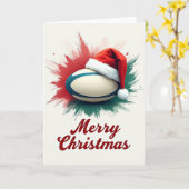 Carte de Noël de rugby (Fleur jaune)