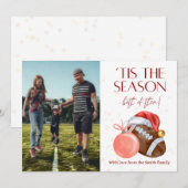 Carte de Noël de saison de football à l'aquarelle (Devant / Derrière)