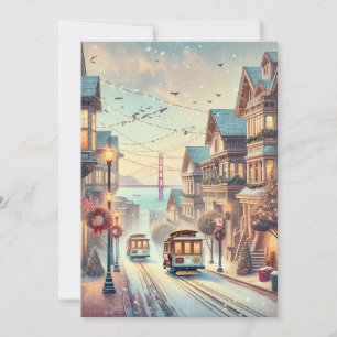 Carte de Noël de San Francisco, minimaliste