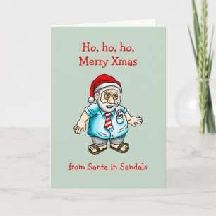 Carte de Noël de Santa en sandales