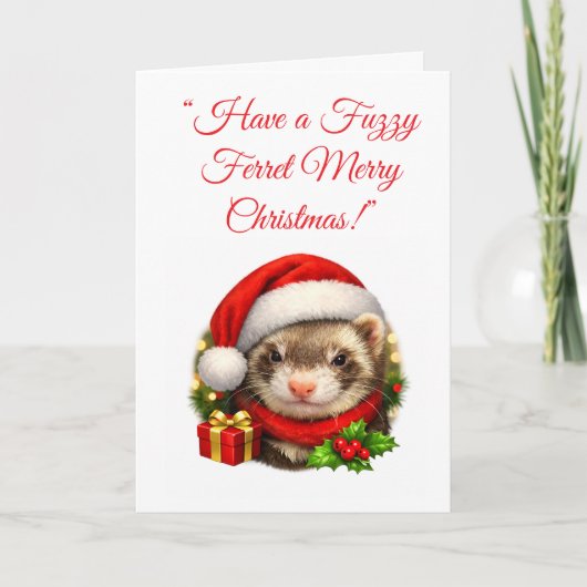Carte de Noël de Santa Ferret (Devant)