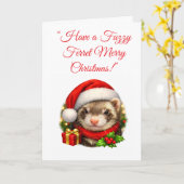 Carte de Noël de Santa Ferret (Fleur jaune)