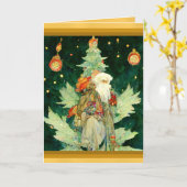 Carte de Noël de Santa impressionnisme aquarelle r (Fleur jaune)