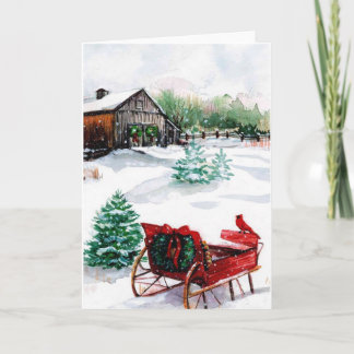 Carte de Noël de scène de Noël