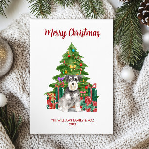 Carte de Noël de Schnauzer miniature