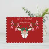 Carte de Noël de sensibilisation au cancer du sein (Debout devant)