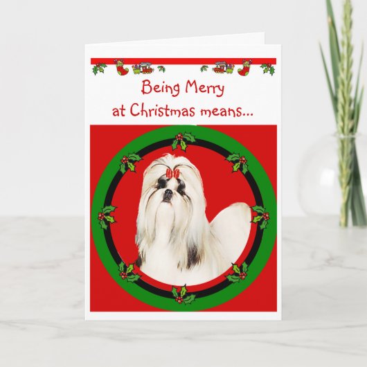 Carte de Noël de Shih Tzu (Devant)