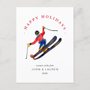 Carte de Noël de ski non photo