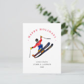 Carte de Noël de ski non photo (Debout devant)