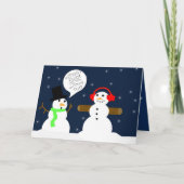CARTE DE NOËL DE SNOWMAN FUNNY (Devant)
