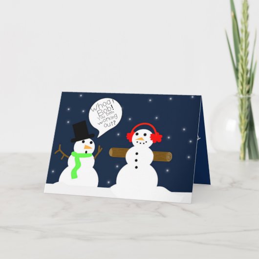CARTE DE NOËL DE SNOWMAN FUNNY (Devant)