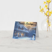 carte de noël de snowman house (Fleur jaune)