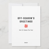 Carte de Noël de softball (Dos)