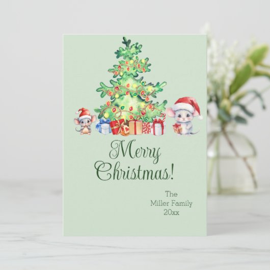 Carte de Noël de souris (Debout devant)