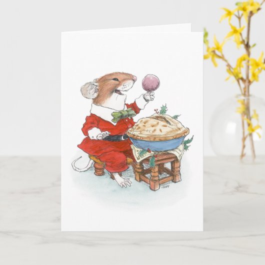 Carte de Noël de souris Jack Horner (Fleur jaune)