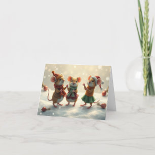Carte de Noël de souris mignonnes