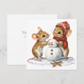 Carte de Noël de souris plat (Devant / Derrière)