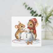 Carte de Noël de souris plat (Debout devant)