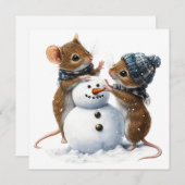 Carte de Noël de souris plat (Devant / Derrière)