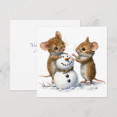 Carte de Noël de souris plat (Devant / Derrière)