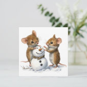 Carte de Noël de souris plat (Debout devant)