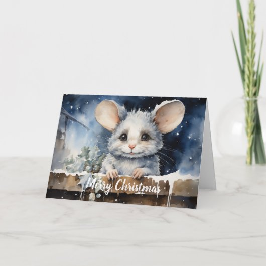 Carte de Noël de souris Whimsical (Devant)