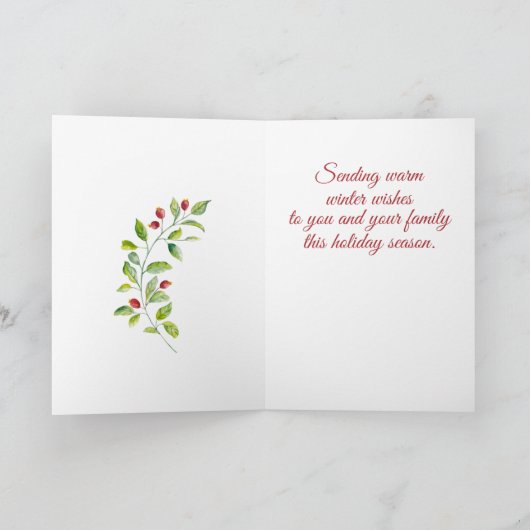 Carte de Noël de Spray Berry d'hiver (Intérieur)