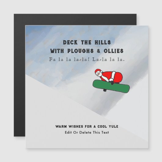 Carte de Noël de station de ski de snowboard (Devant / Derrière)