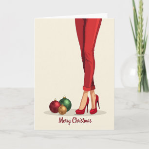 Carte de Noël de style cramoisi