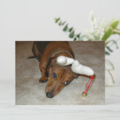 Carte de Noël de teckel - renne réticent (Debout devant)