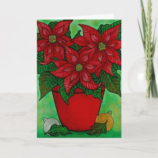 Carte de Noël "de temps de poinsettia" (Devant)