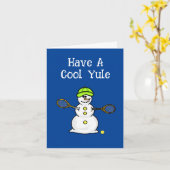 Carte de Noël de tennis Bonhomme de neige (Fleur jaune)