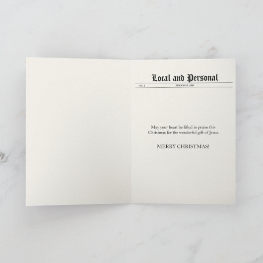 Carte de Noël de titre de journal (Intérieur)