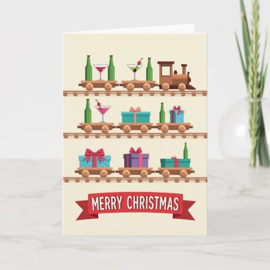 Carte de Noël de train Charmant (Devant)