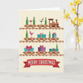 Carte de Noël de train Charmant (Fleur jaune)