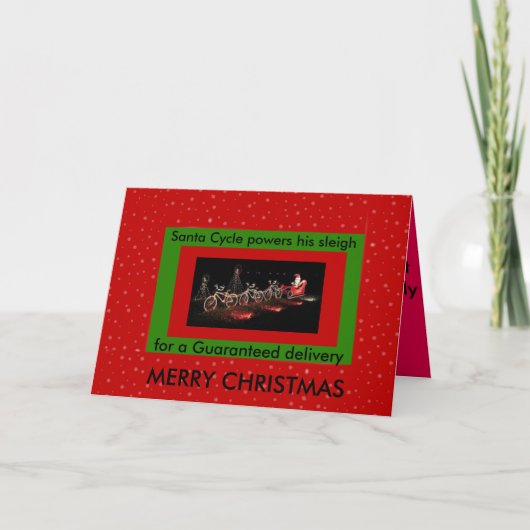 Carte de noël de traîneau à vélo (Devant)
