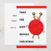 Carte de Noël de tricot de vacances (Devant / Derrière)