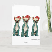 Carte de Noël de trois bouledogues français (Dos)