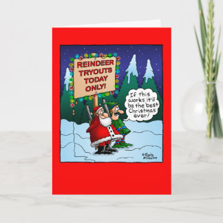 Carte de Noël de Tryout de renne