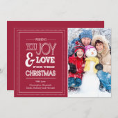 Carte de Noël de typographie moderne des Fêtes (Devant / Derrière)