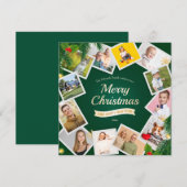 Carte de Noël de vacances avec collage de 12 photo (Devant / Derrière)