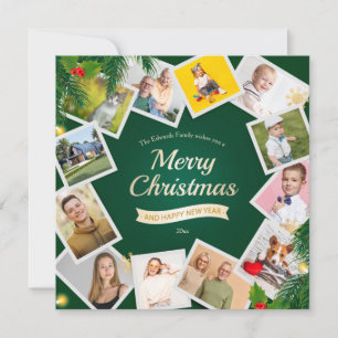 Carte de Noël de vacances avec collage de 12 photo