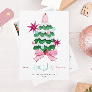 Carte de Noël de vacances d'arbre de photo de Noël
