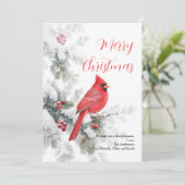 Carte de Noël de vacances de Cardinal Rouge d'Hive (Debout devant)