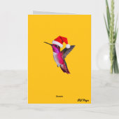 Carte de Noël de vacances de colibri mignon (Dos)