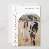 Carte de Noël de vacances de photo de Mariée & Mar (Devant)