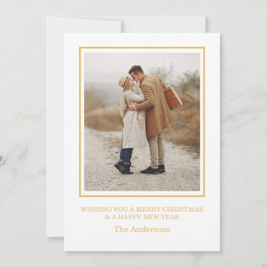 Carte de Noël de vacances en or Collage photo Joye (Devant)